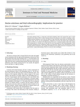 Ductus Arteriosus and Fetal Echocardiography Implications For