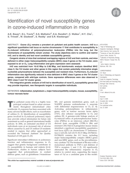 Identification of Novel Susceptibility Genes in Ozone-Induced Inflammation in Mice