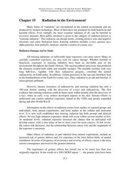 Chapter 15 Radiation in the Environmenti