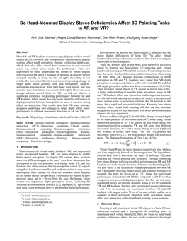 Do Head-Mounted Display Stereo Deficiencies Affect 3D Pointing Tasks in AR and VR?