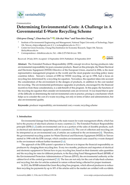 A Challenge in a Governmental E-Waste Recycling Scheme