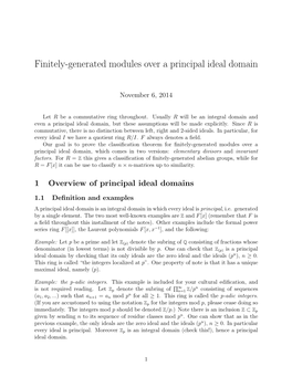 Finitely-Generated Modules Over a Principal Ideal Domain