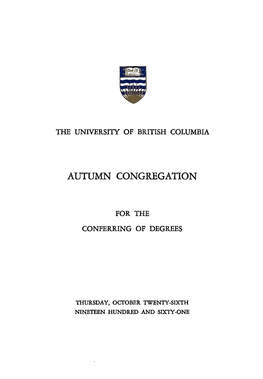 Autumn Congregation