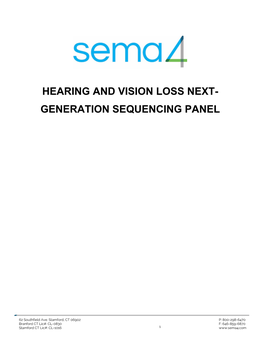 Hearing and Vision Loss Next- Generation Sequencing Panel