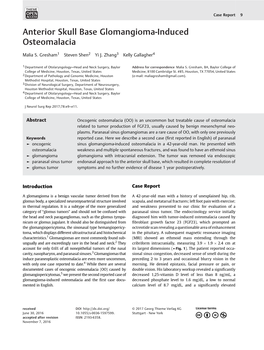 Anterior Skull Base Glomangioma-Induced Osteomalacia