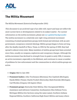 The Militia Movement