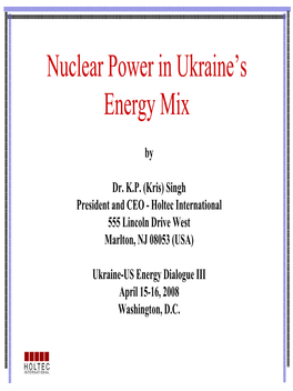 Nuclear Power in Ukraine's Energy