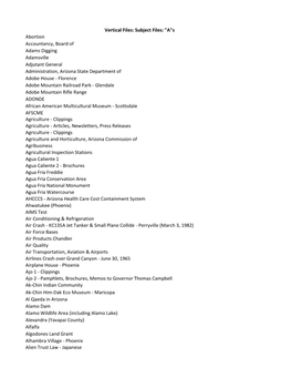 Vertical Files: Subject Files: 