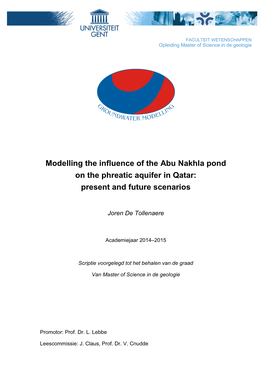 Modelling the Influence of the Abu Nakhla Pond on the Phreatic Aquifer in Qatar: Present and Future Scenarios