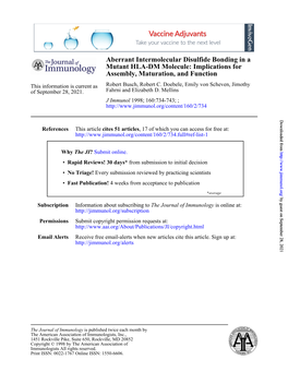 Assembly, Maturation, and Function Mutant HLA-DM Molecule