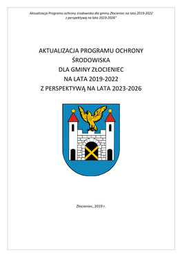 Aktualizacja Programu Ochrony Środowiska Dla Gminy Złocieniec Na Lata 2019-2022 Z Perspektywą Na Lata 2023-2026”