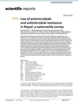 Use of Antimicrobials and Antimicrobial Resistance in Nepal