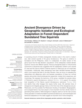 Ancient Divergence Driven by Geographic Isolation and Ecological Adaptation in Forest Dependent Sundaland Tree Squirrels