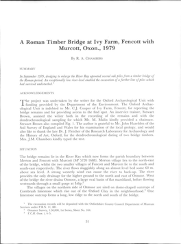 A Roman Timber Bridge at Ivy Farm, Fencott with Murcott, Oxon., 1979
