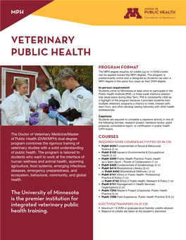 Veterinary Public Health DVM/MPH Information Sheet