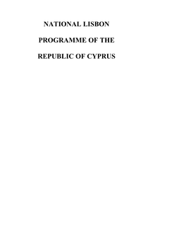 National Lisbon Programme of the Republic of Cyprus