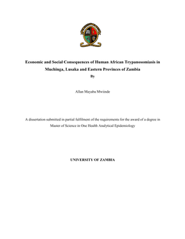 Economic and Social Consequences of Trypanosoma Brucei