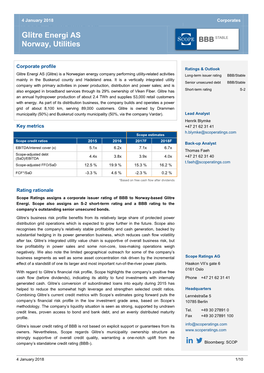 Glitre Energi AS Norway, Utilities