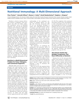 Nutritional Immunology: a Multi-Dimensional Approach