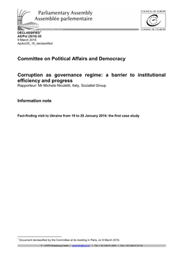 Committee on Political Affairs and Democracy Corruption As