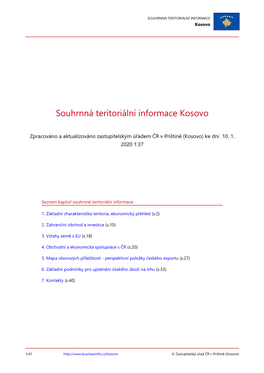 Souhrnná Terirotální Informace Kosovo