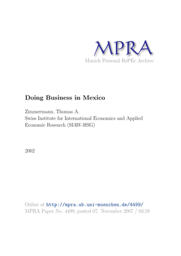 Doing Business in Mexico