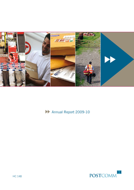Postal Services Commission Annual Report 2009-10 HC