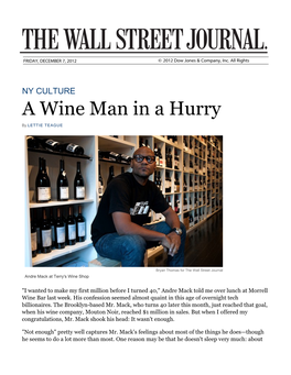 A Wine Man in a Hurry