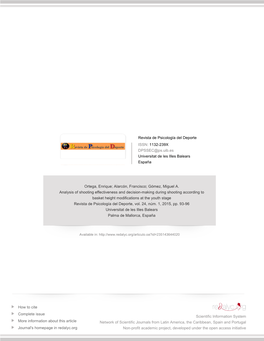 Redalyc.Analysis of Shooting Effectiveness and Decision-Making