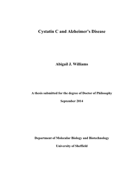 Cystatin C and Alzheimer's Disease