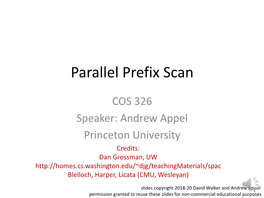 Parallel Prefix Scan