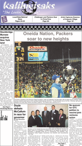 November 15, 2002 Official Newspaper of the Oneida Tribe of Indians of Wisconsin