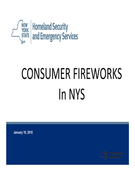 CONSUMER FIREWORKS in NYS