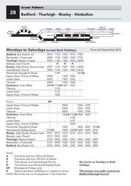 Bedford - Thurleigh - Riseley - Kimbolton