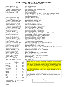 Students Staff September 15 18 October 20 20 November 18 18 December 16 17 January 20 20 February 19 19 March 23 23 April