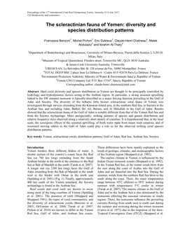 The Scleractinian Fauna of Yemen: Diversity and Species Distribution Patterns