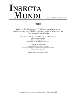 INSECTA MUNDI a Journal of World Insect Systematics