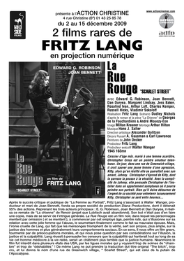 FRITZ LANG En Projection Numérique