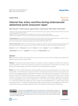 Internal Iliac Artery Sacrifice During Endovascular Abdominal Aortic Aneurysm Repair