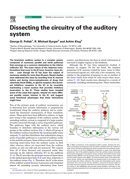 Dissecting the Circuitry of the Auditory System