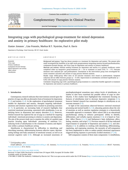 Integrating Yoga with Psychological Group-Treatment for Mixed Depression and Anxiety in Primary Healthcare: an Explorative Pilot Study