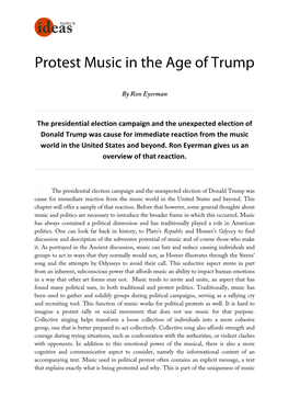 Protest Music in the Age of Trump