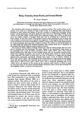 Rises, Trenches, Great Faults, and Crustal Blocks