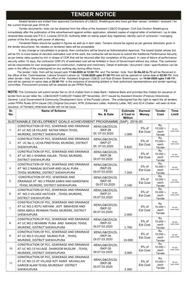 Tender Notice