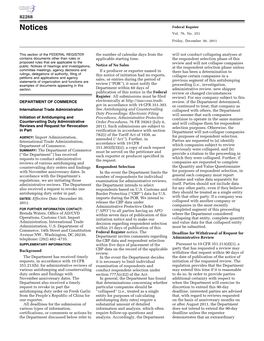 Initiation of Antidumping and Countervailing Duty