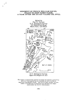Sediment of Prince William Sound, Beach to Deep Fjord Floor, a Year After the Exxon Valdez Oil Spill