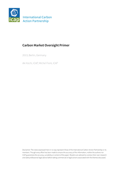 Carbon Market Oversight Primer