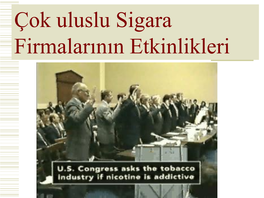 Çok Uluslu Sigara Firmalarının Etkinlikleri