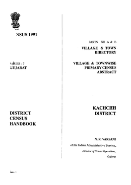 District Census Handbook, Kachchh, Part XII a & B, Series-7