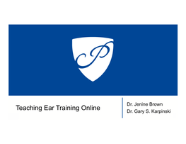 Teaching Ear Training Online Dr